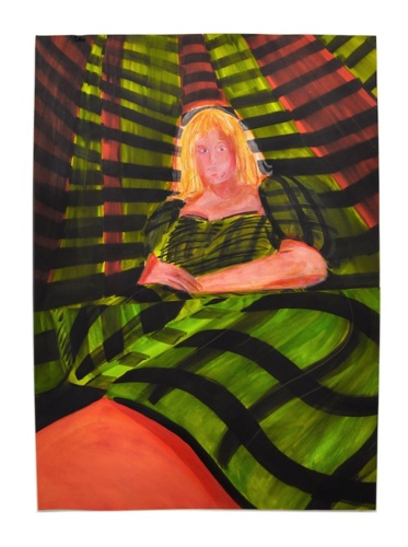 Hannah Tilson, Pattern Vortex, 2021, watercolour ink collage on paper, 97 x 64cm