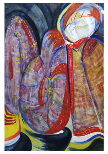 homemade paint on paper, 150 x 76cm, 2021