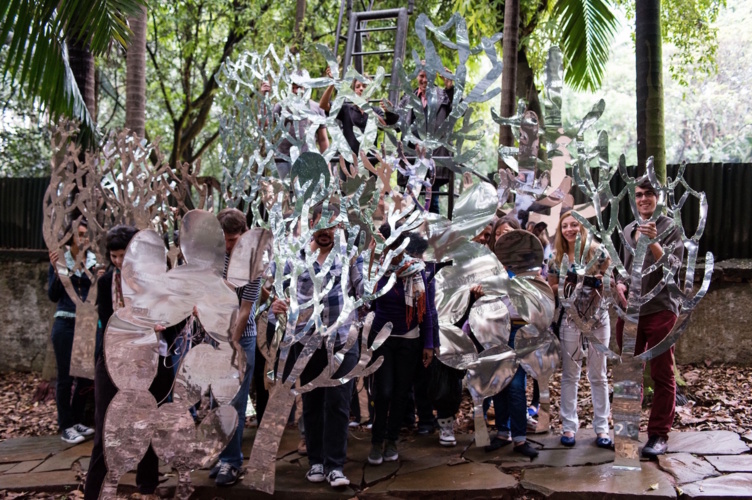 Ei Arakawa Sergei Tcherepnin performance view at Casa Modernista, São Paulo 2012