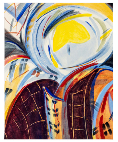 Hannah Tilson, Protective Prints, 2021, Homemade paint on paper, 50 x 38cm, image courtesy of Richard Ivey